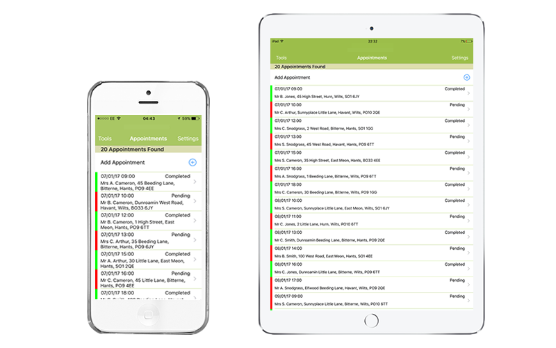 Trades Pro Quotes Add Appointments screen